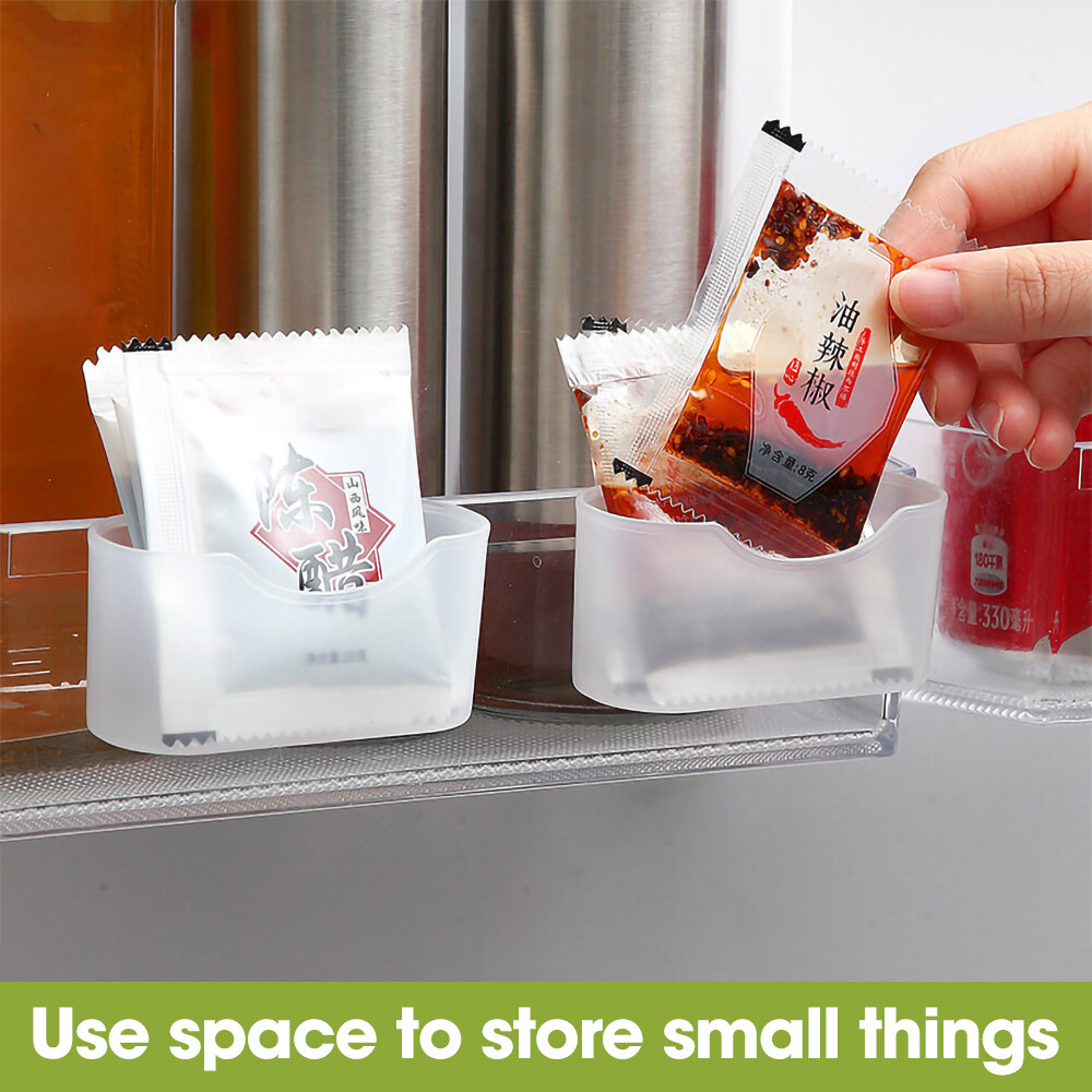 【LovingLife Store】2Pcs Kitchen Refrigerator Storage Box Plastic Mini Seasoning Bag Storage Gap Hanging Partition Storage Box For Home