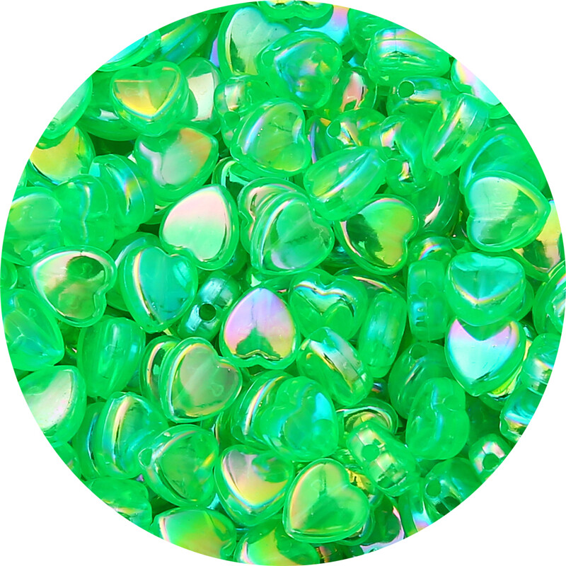 100pcs 8mm AB Colour Heart Shape Acrylic Beads Loose Spacer Beads For home living bracelet craft