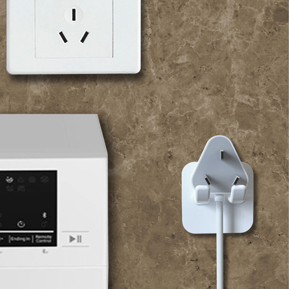5Pcs Wall Storage Hook Punch-free Power Plug Socket Holder Kitchen Stealth Hook Wall Adhesive Hanger Bathroom Storage Tool