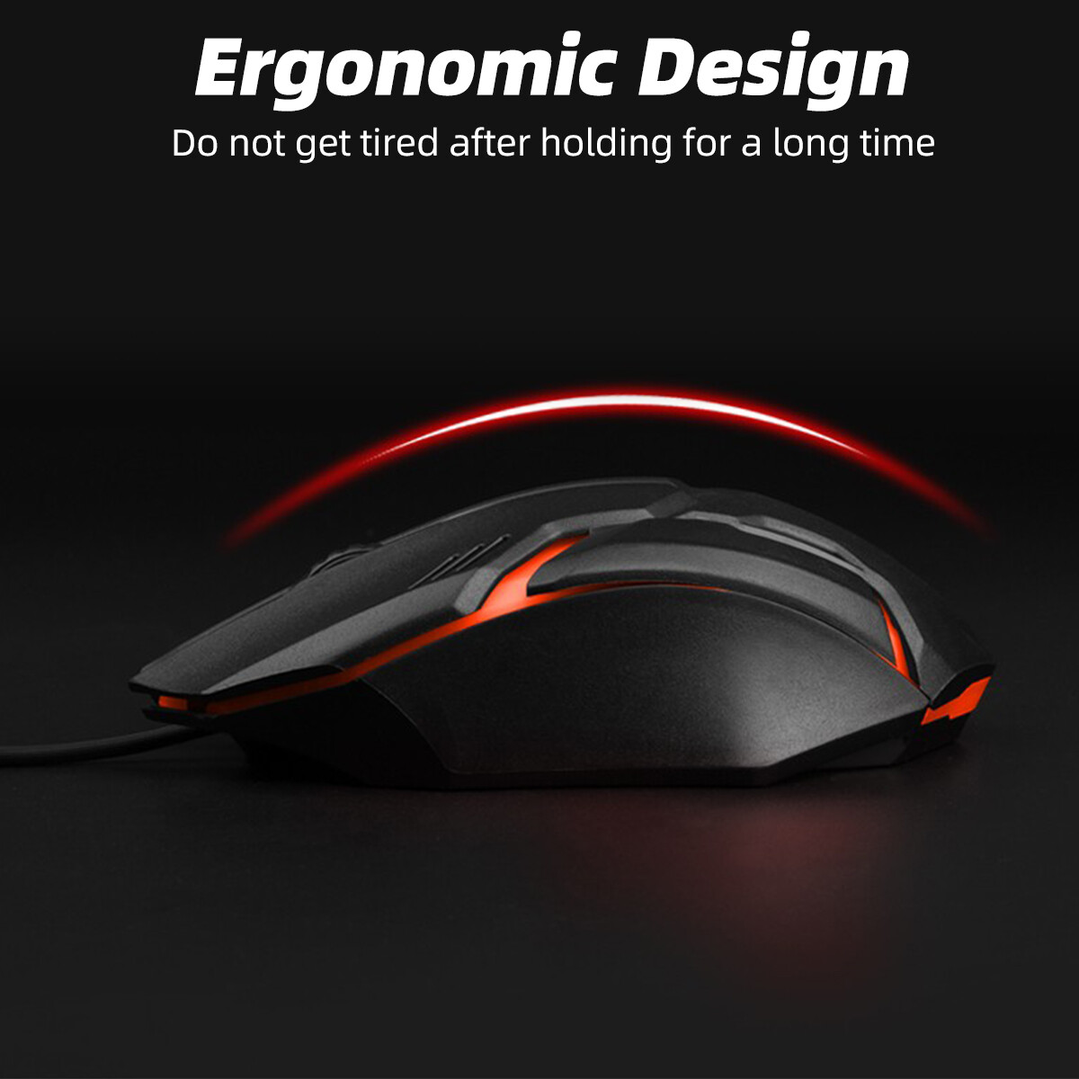 Fonken Backlight USB Wired Gaming Mouse 1600 DPI Optical 3 Buttons Game Mice Mouse For PC Laptop Computer 1.2M Cable USB Game Wired Luminous Mouse