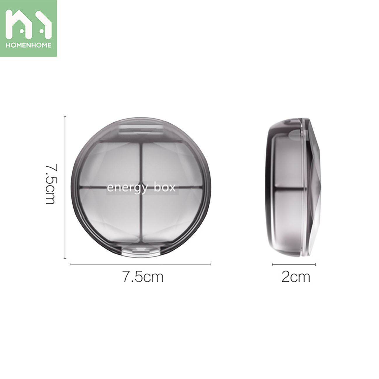 Homenhome Mini Candy Box Portable Pill Box case with Partition Small Size Carry-on Items Box