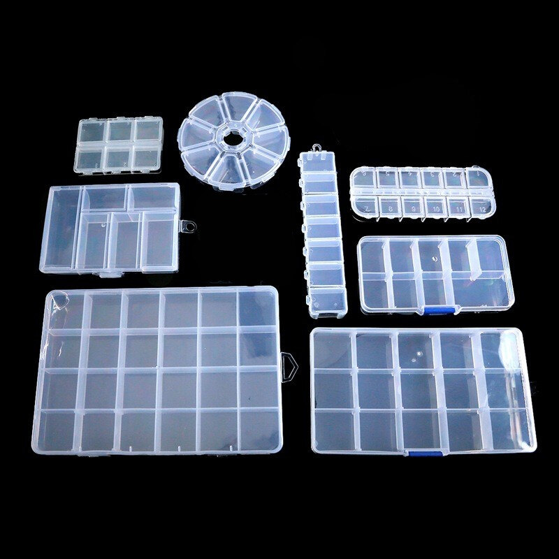 Hộp Đựng Trang Sức Bằng Nhựa Trong Suốt Hộp Đựng Có Thể Điều Chỉnh Ngăn Đựng Hạt Bông Tai Hộp Đựng Trang Sức Hộp Hình Chữ Nhật