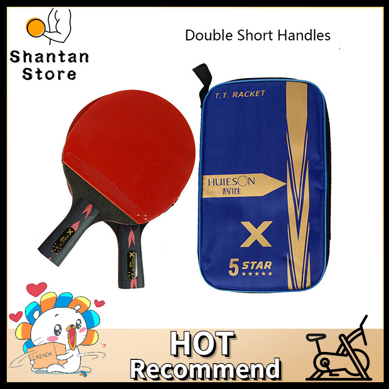 Huieson 2Pcs/Pair Carbon Fiber Table Tennis Racket Ping Pong Paddle Bat With Bag 