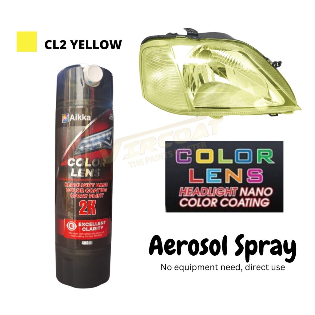 AIKKA Headlamp Color Lens Clear Lampu Tin Spray ⭐️ Lampu Renew