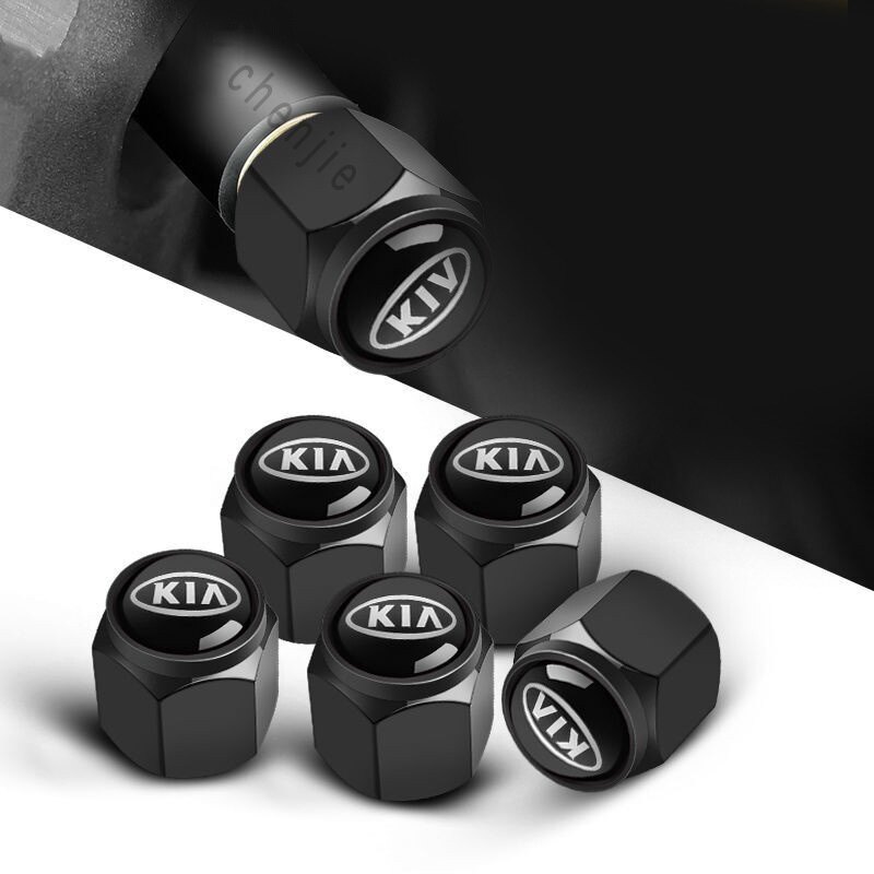 high quality 5Pcs Anti-theft Send wrench Wheel Tire Valve Caps Wheel Tire Parts Valve Stem Caps Cover Car Logo For Kia Picanto Rio Sportage Carnival Sorento Carens Forte Pride Soul Pregio Besta Bongo Cerato K2700 Rocsta Amanti