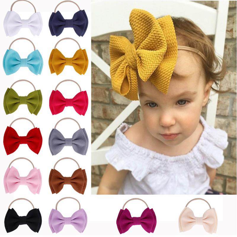 Toddler Girls Baby Big Bow Hairband Headband Stretch Turban Knot Head Wrap HOT
