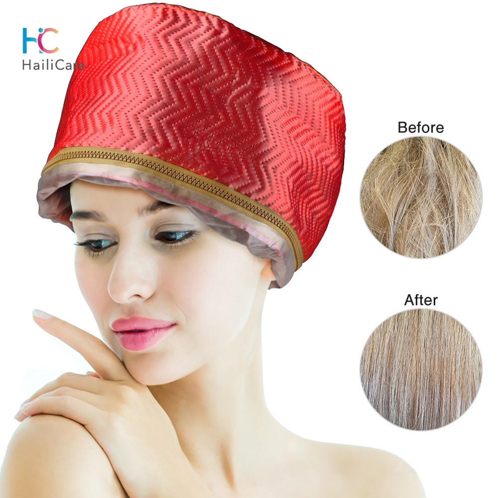 Hailicare Thermal Treatment Heating Cap Adjustable Heat Therapy Electric Hair Steamer Mask Cap Temperature Controlling Steam Cap Baking Oil Cap Spa Home Hair Styling Heat Cap Over Heat Protection
