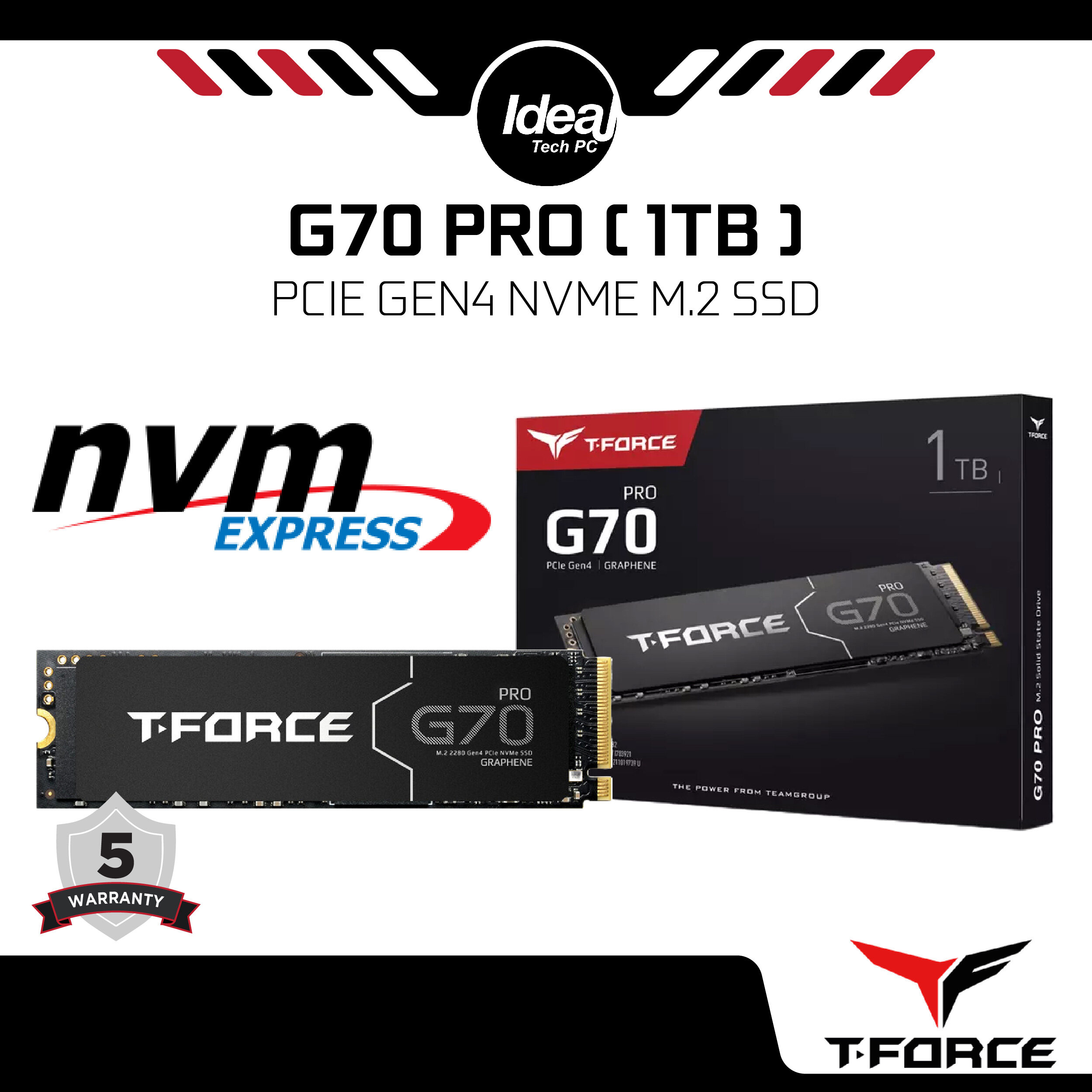 TEAMGROUP T-FORCE G70 PRO 1TB 2TB 4TB GRAPHENE HEATSINK