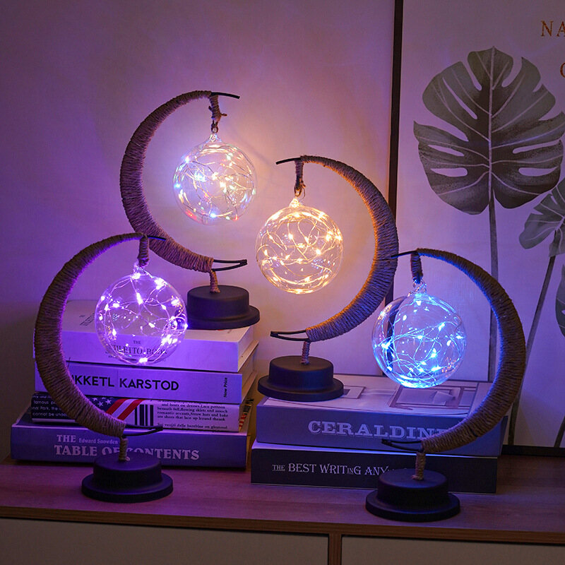 Bóng LED mới Đèn trang trí sáng tạo mặt trăng và phong cách ngôi sao dẫn đèn ban đêm tiệc handmade