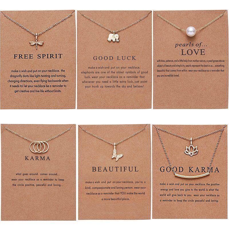 1PC Butterfly Elephant Pearl Of Love Gold-color Pendant Necklaces Clavicle Chains Butterfly Dragonfly Circle Necklace Fashion Necklace Women Jewelry