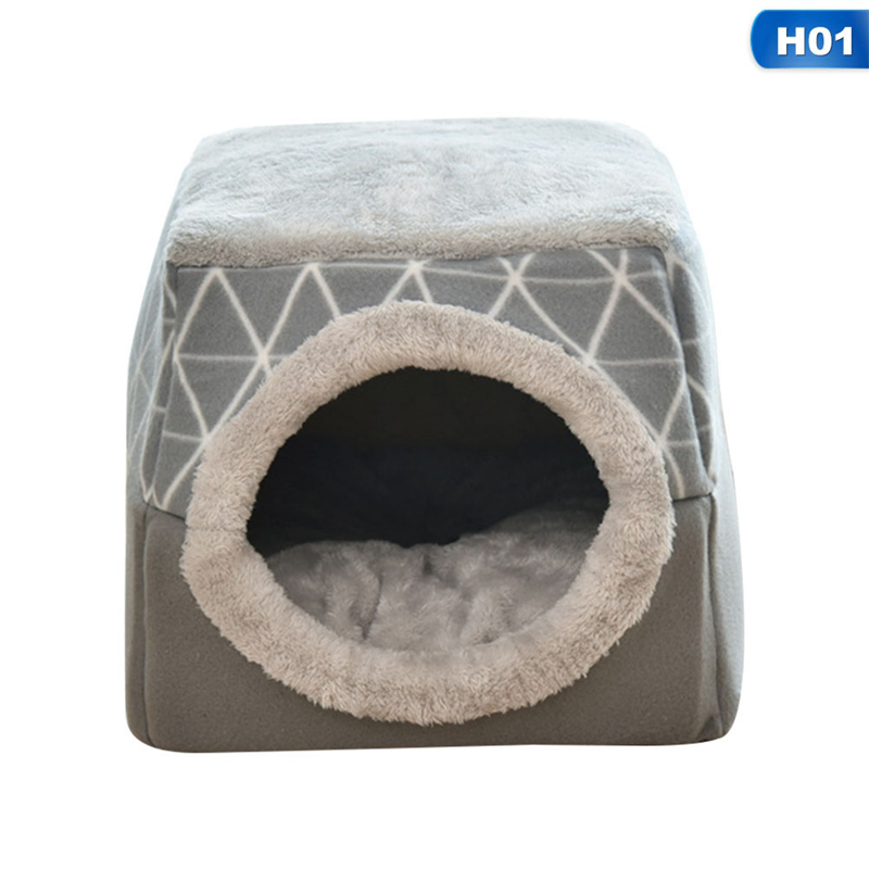 Pet Cat Dog Nest Giường Puppy Nhà Ấm Áp Mềm Mại Phòng Ngủ Mèo Kín