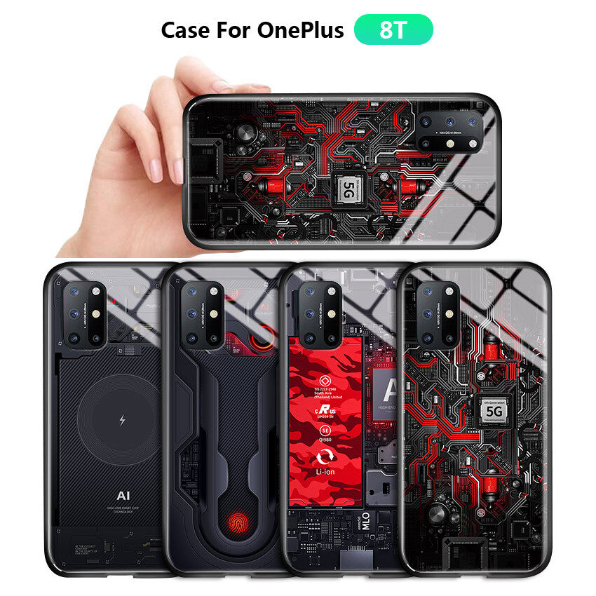 Ốp Honinga Cho Ốp OnePlus 8T Bảng Mạch Công Nghệ Ốp Lưng Phiên Bản Chủ Đề Thám Hiểm Khám Phá Ốp Lưng Điện Thoại Bằng Kính Cường Lực Ốp Lưng Ốp Cứng Cho Nam