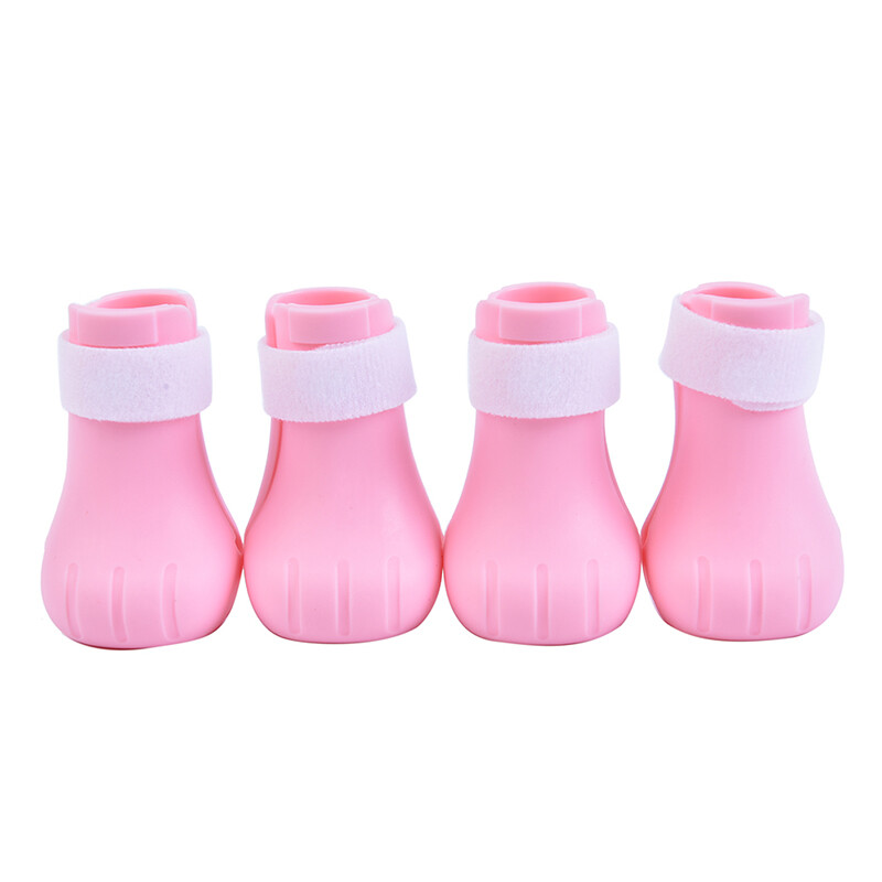 4 cái bảo vệ chân mèo thú cưng điều chỉnh được, để tắm giày silicon mềm bọc chân mèo