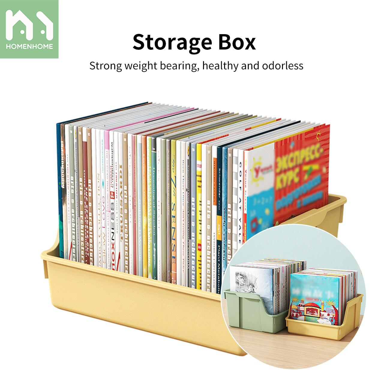 Homenhome Desktop Book Storage Box Student Largecapacity Textbook