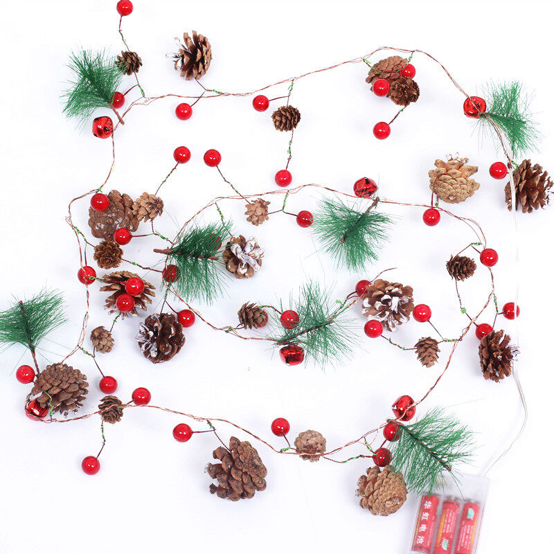 2M Christmas String Light Outdoor Waterproof Christmas Pine Cone Light LED Copper Wire Fairy Garland Patio Holiday Decorate Lamp