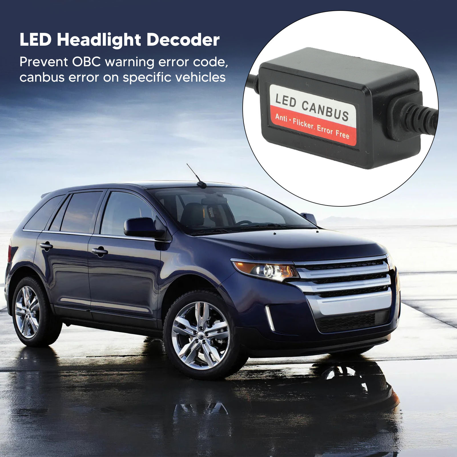 H8 H9 H11 LED Canbus Decoder Anti Flickering Resistor Decoder 2Pcs for Fog Light