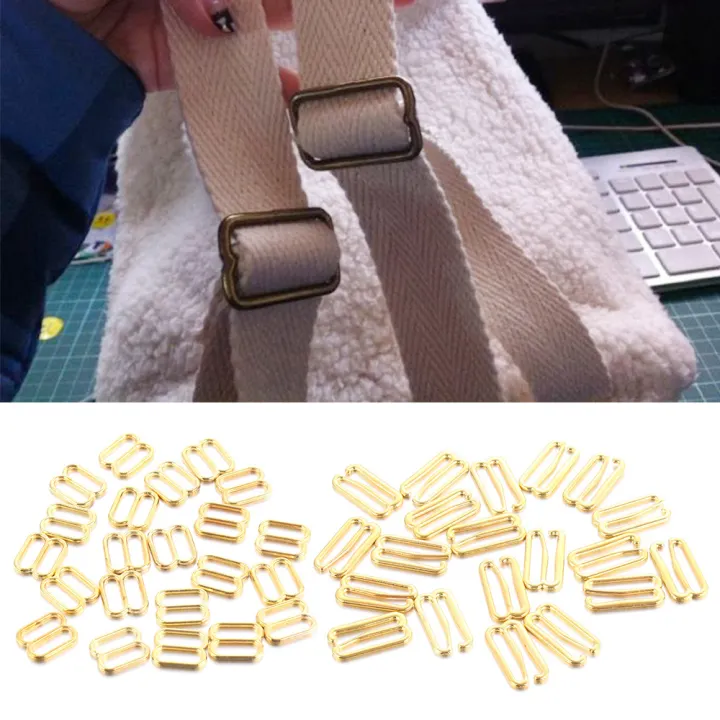 Style1-1cm,Gold Pet Collar Apparel Accessaries Bags Decoration Sewing Tool Sewing Supplies Sliders Strap Bra Rings Adjust Buckles Tri-Glide Buckle