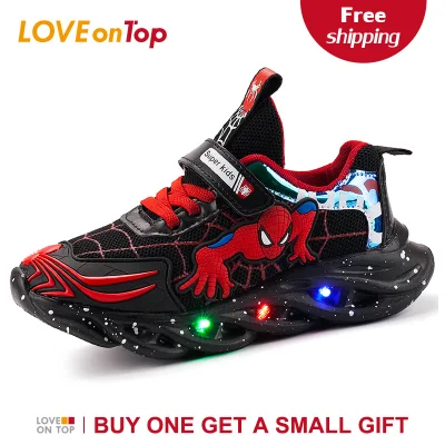 Loveontop 2020 New fashion led shoes for kids boys and girls cartoon children's sneakers with lights
