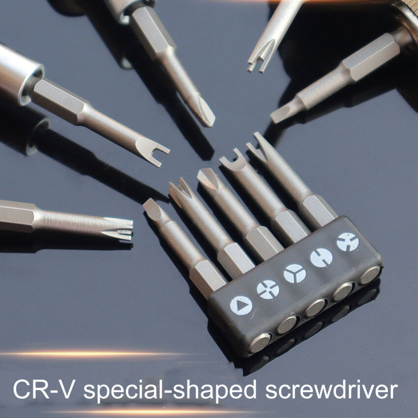 5Pcs 50mm Special-Shaped Screwdriver Set U-Shaped Y-Type Triangle Inner Cross Three Points Screwdriver Bit Tool
