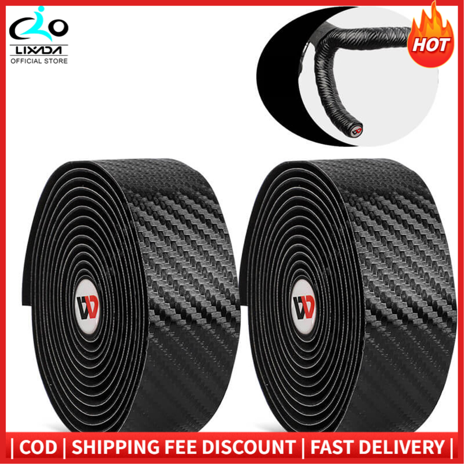 Carbon Fiber Handlear Tape Pattern EVA PU Tape Practical Shock-Proof Toughness Damping Anti-Vibration Bar tape Belt For Road Bike