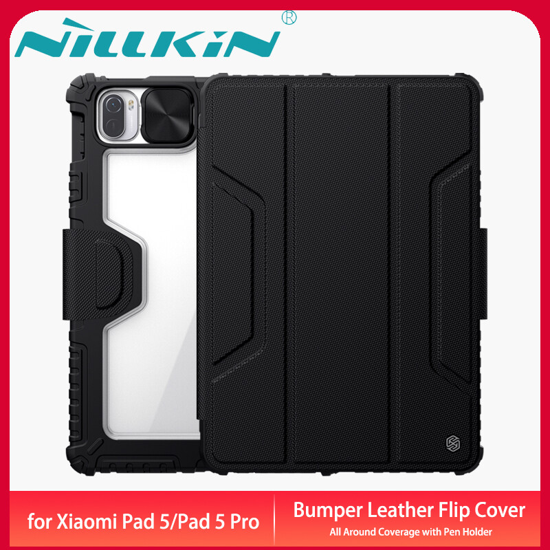 Nillkin for Xiaomi Pad 5/Pad 5 Pro Case Slide Camera Protection Magnet Leather Filp Cover Bumper