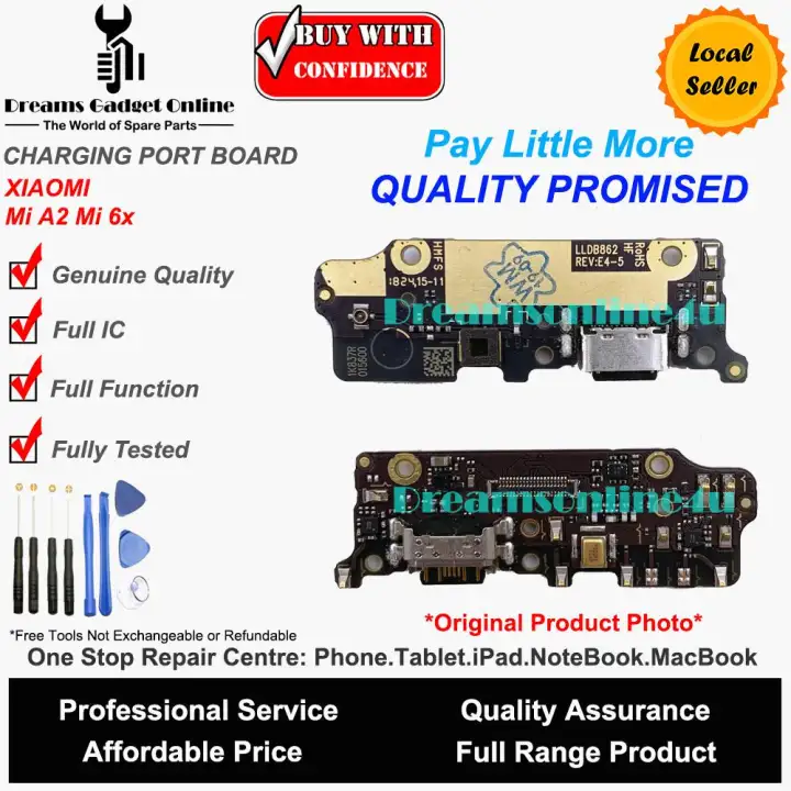 Replacement Full Ic Charging Port Board With Microphone Headset Jack For Xiaomi Mi A2 Mi 6x Lazada