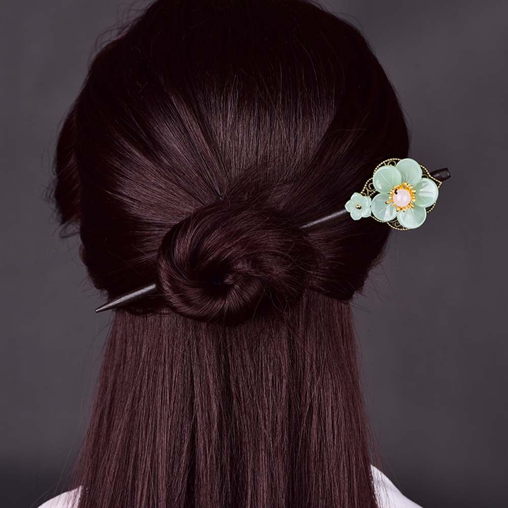 Wild Simple Chinese Style Glaze Flower Vintage Female Hair Stick Antique  Hairpin Han Costume Accessories Wooden | Lazada