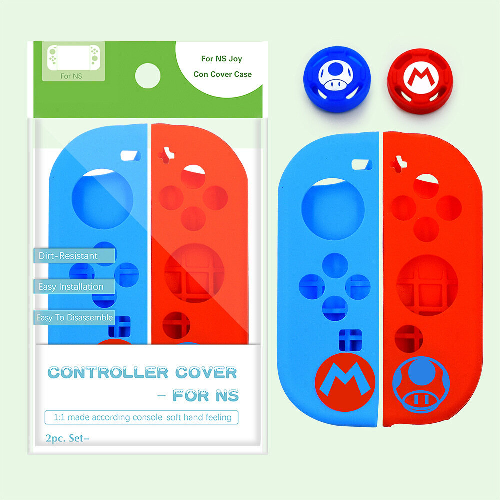 VAORLO Protective Case for Nintend Switch Joycon Cover Solft Silicone Case with Thumbstick caps for Nintendo Switch Controller Grip Joy-con Cover