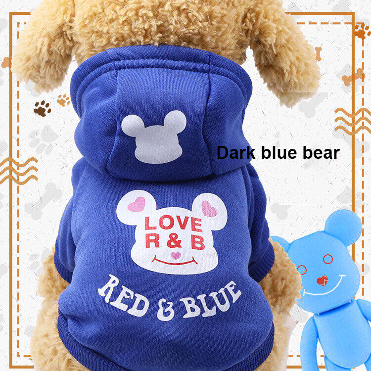 [Lovinland] Pet Clothes Autumn and Winter New Dog Clothes Cat Clothes Cartoon Anime Hooded Sweater Warm Velvet Pet Clothing
