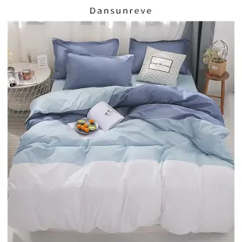 Dansunreve Bedding Sheets Light Blue Shade Pillowcases Soft Bed