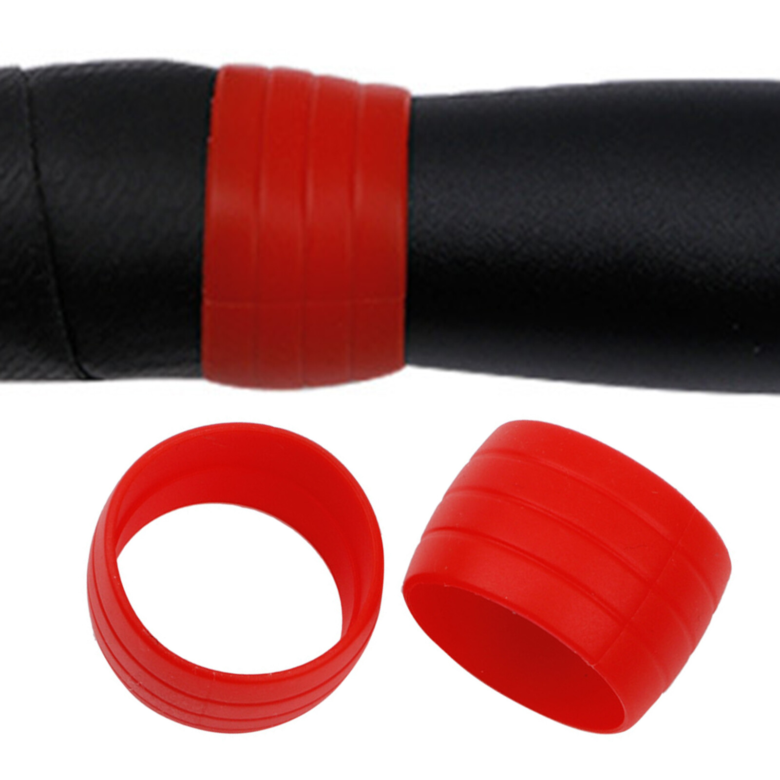 1 Pair Bar Tape Fix Ring Scratch Resistant Protective Silicone Anti Slip Handle Strap Fix Ring for Cycling Brake Hose Protector