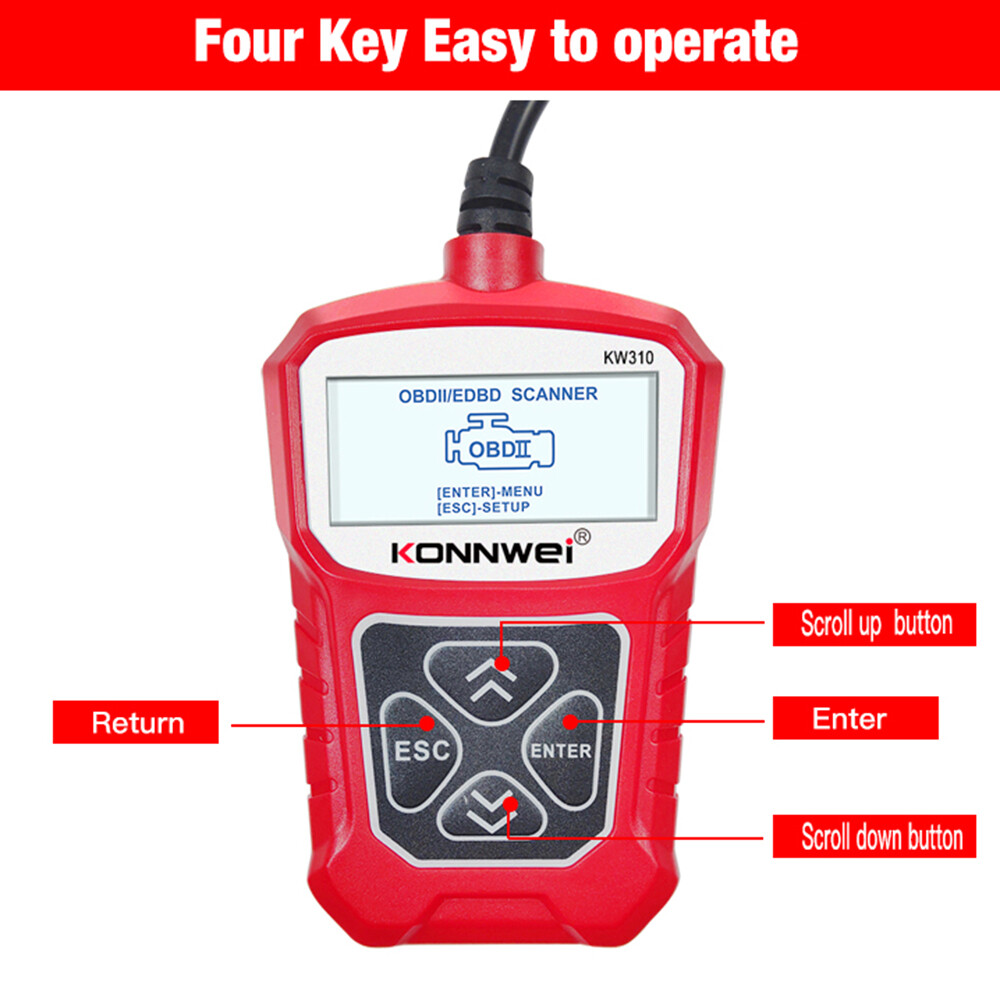 Máy Quét Ô Tô Đa Năng KONNWEI KW310, Đầu Đọc Mã Ô Tô Chuyên Nghiệp, Thùng Xe Công Cụ Quét Chẩn Đoán