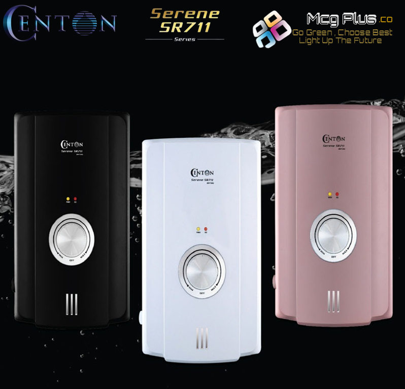 CENTON Instant Shower Water Heater - Serene Series SR711 ESP RS Matte Black  DC Silent Pump With Rain Shower Set 4.2kW | Lazada