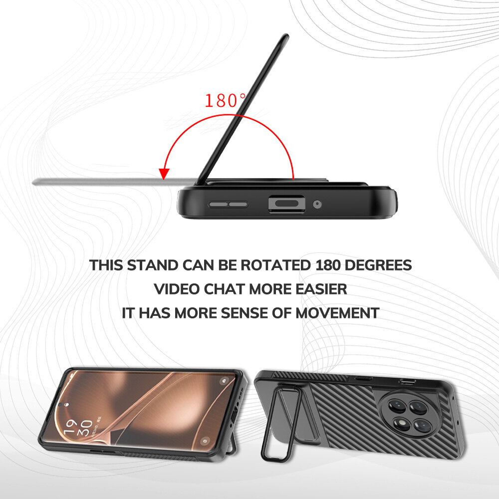 Shockproof Soft Case for OnePlus 11 5G BIBERCAS Full Protection Back Cover Wave Casing with Kickstand