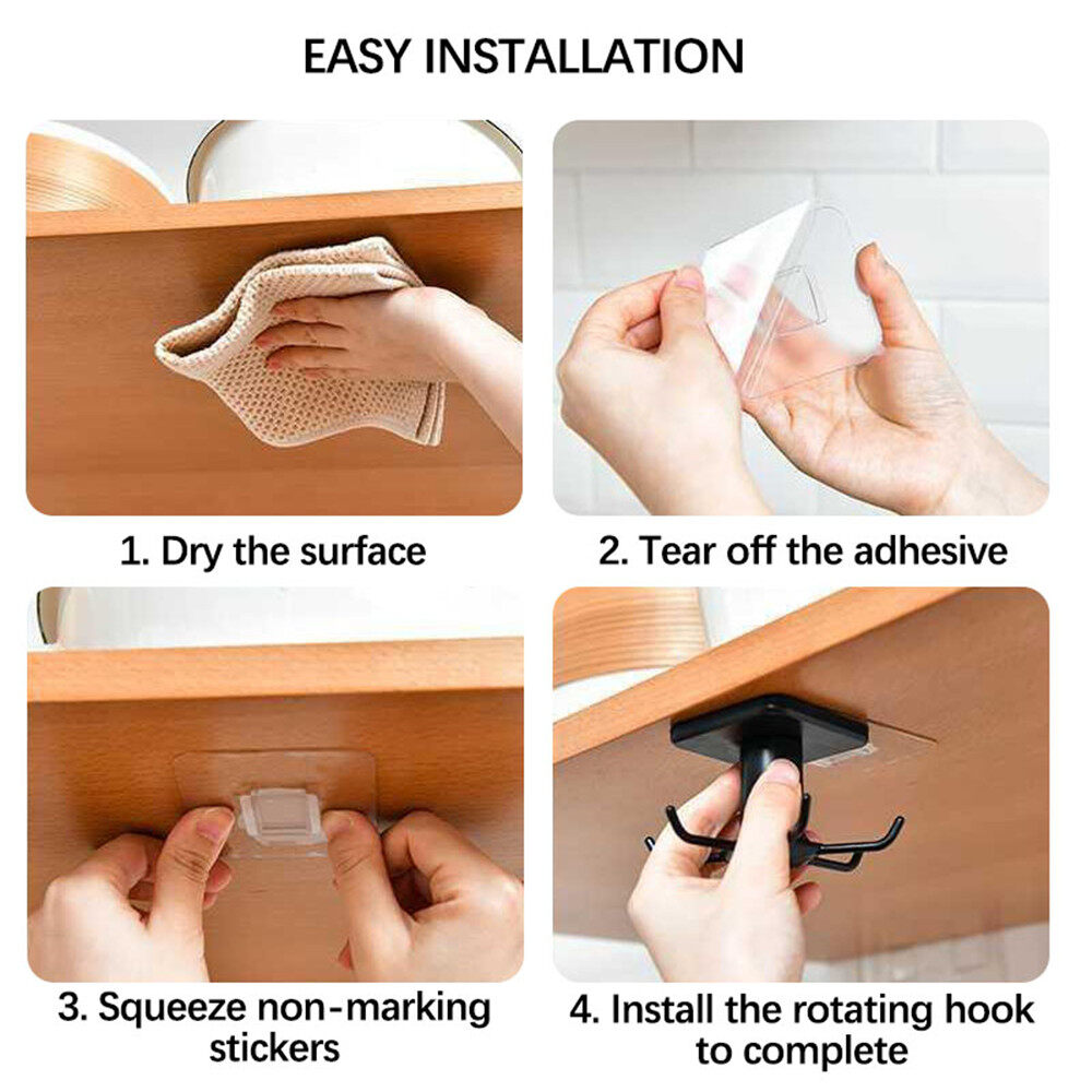 Bếp Hook Organizer phòng tắm Hanger tường món ăn khô giá chủ cho nắp nấu ăn phụ kiện tủ lưu trữ tủ kệ