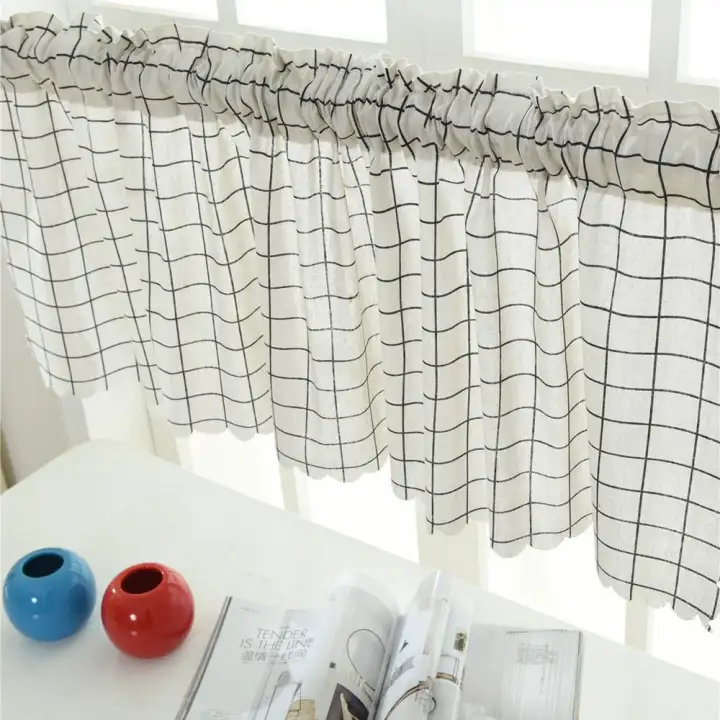 Womdee Kitchen Window Curtains Farmhouse Window Valance Half