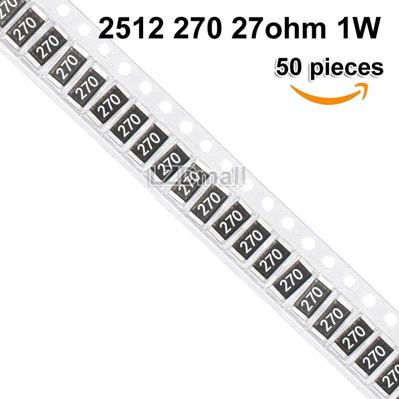 50pcs smd chip resistor 2512 270 5% 1w 27ohm 27r fixed resistance