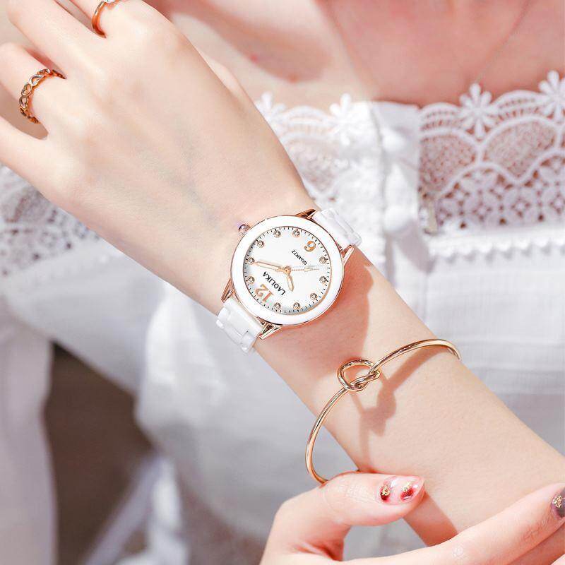 New women's waterproof watch ceramic Diamond Tea Flower elegant temperament elegant and fashion luxury new year gift