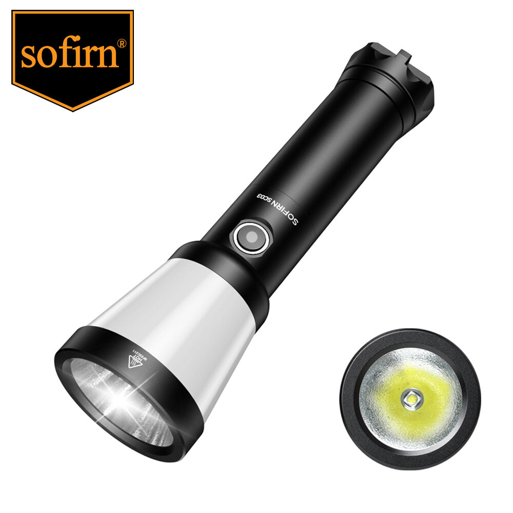 Sofirn SC03 Camping Light 2-in-1 2000LM Powerful Flashlight USB C Rechargeable 21700 Lantern Outdoor Torch with Combo Side Light