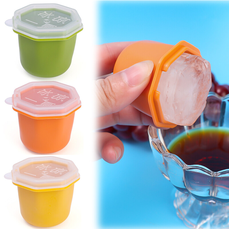3 Colors Ice Cube Tray Mold Silicone Ice Cube Maker Ice Shape with Lid