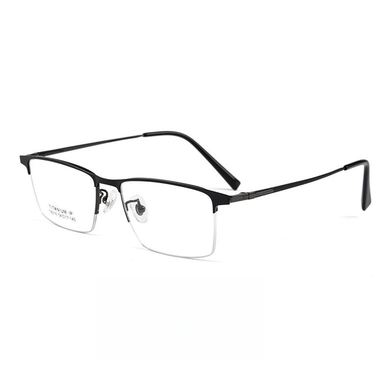 FIRADA Fashion Comfortable Eyeglasses Vintage Titanium Square Half Frames Eyewear Business Prescription Glasses Frame Men T8016B