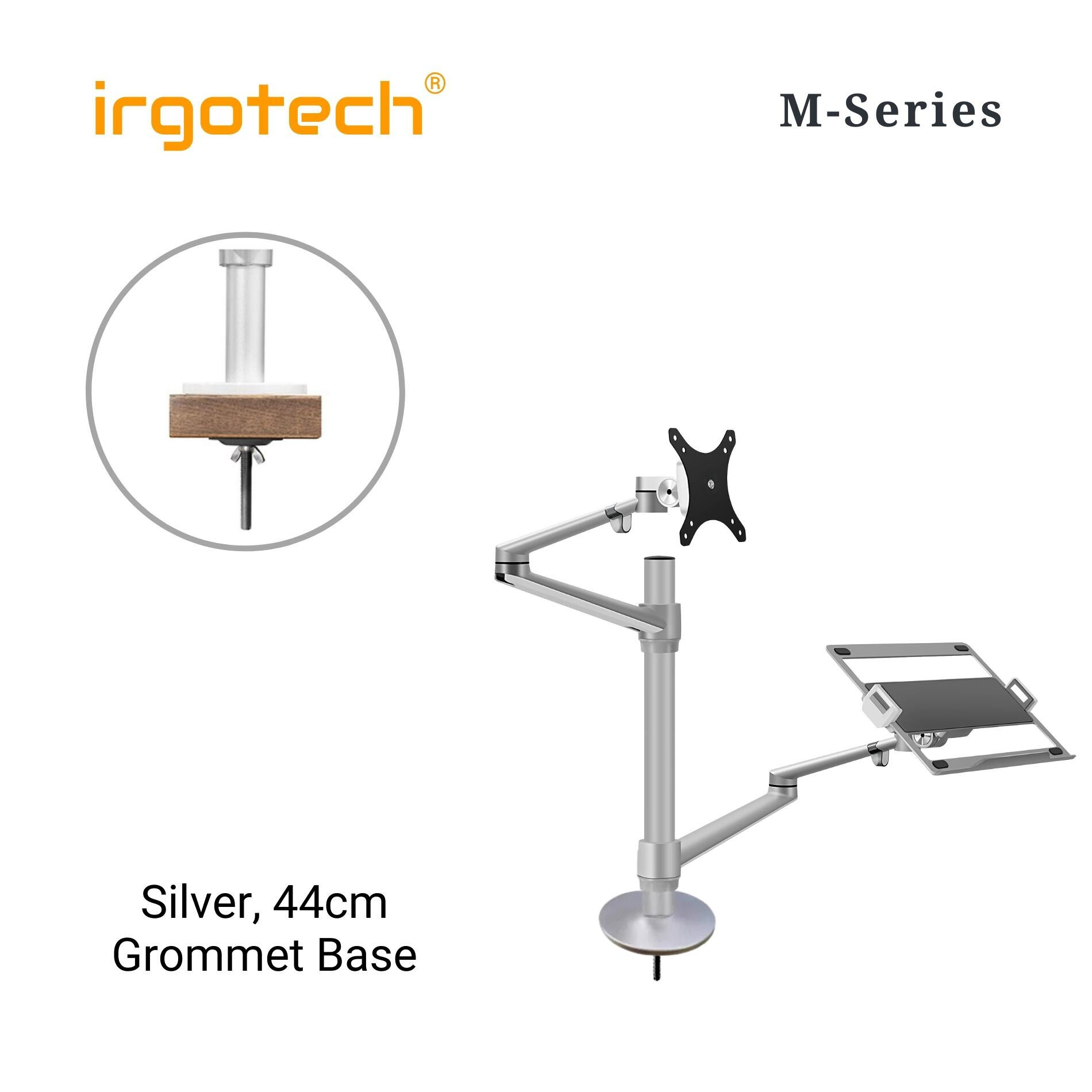 IRGOTECH Monitor Laptop Desk Stand Mount Dual Aluminum Arm for 1732