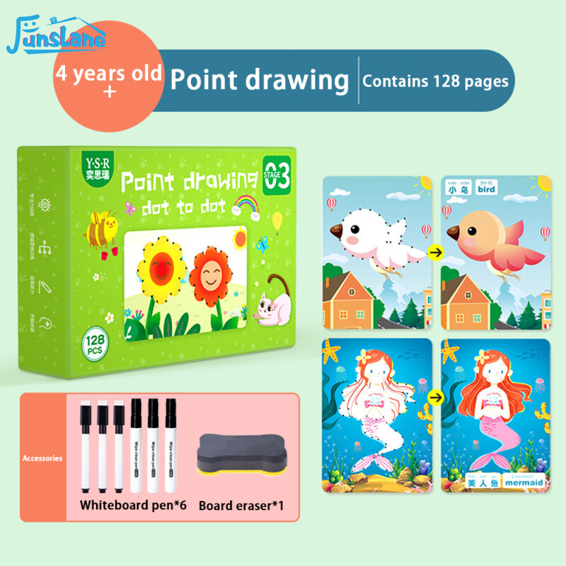 FunsLane Magic Practice Copybook For Kids Reusable Handwriting Practice Book Graffiti Coloring Book For Kindergarten Preschools