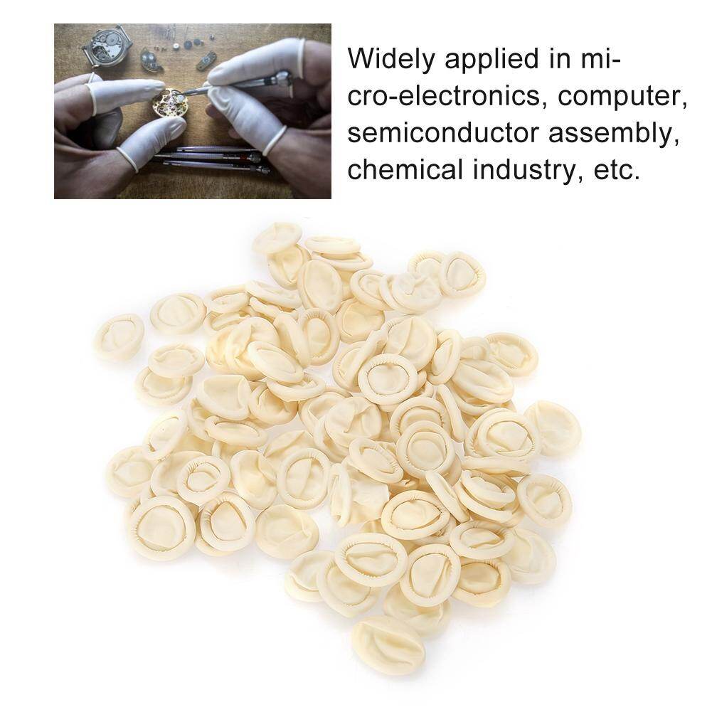 100pcs Latex Rubber Finger Cots Set Fingertips Protector Working Gloves Tool Kit