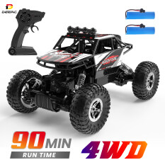 Xe Leo Đá DEERC 1/16 Tốc Độ Siêu Cao 7.5 Km/h Xe Leo Núi Rc Điều Khiển Từ Xa 2.4Ghz 4WD Off Road Xe RC Drift Đồ Chơi Xe LED Đèn Pha Đua Xe Leo Núi Xe Điện Buggy Xe Tải Tự Động Có Đèn LED Tốt Nhất quà Tặng Cho Bé Trai