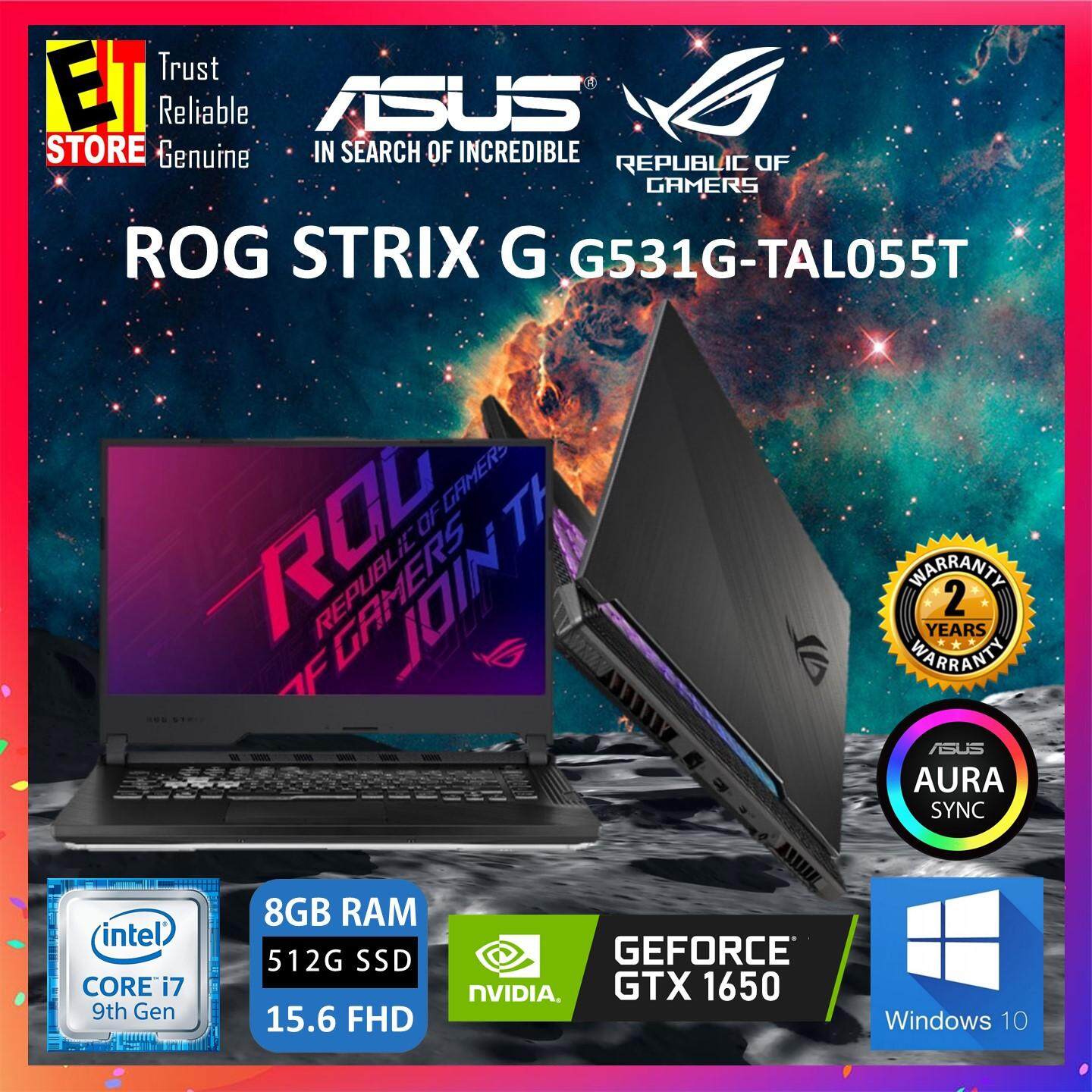 ASUS ROG STRIX G G531G-TAL055T (I7-9750H/8GB DDR4/512GB M.2 SSD/GTX 1650 4GB/15.6” FHD IPS/W10/2YRS) + BAG Malaysia