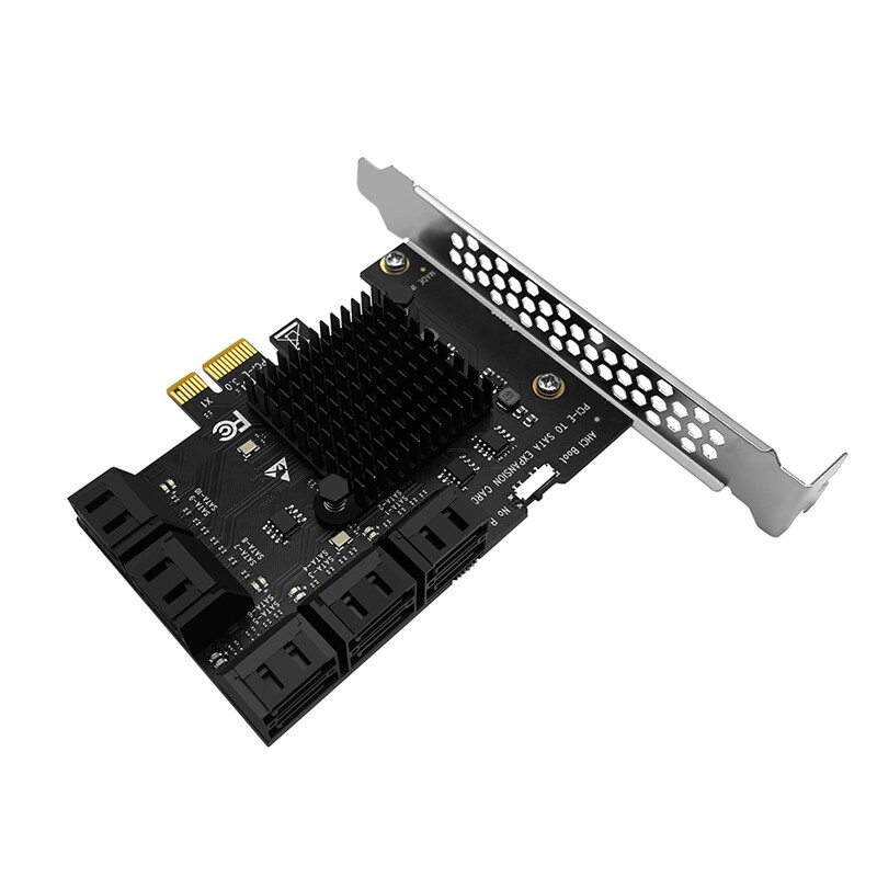 Giảm ₫112,000] 10 port sata  to pcie x1 expansion card pci express sata  adapter sata3 6g converter with heatsink for windows - tháng 2/2023 -  BeeCost