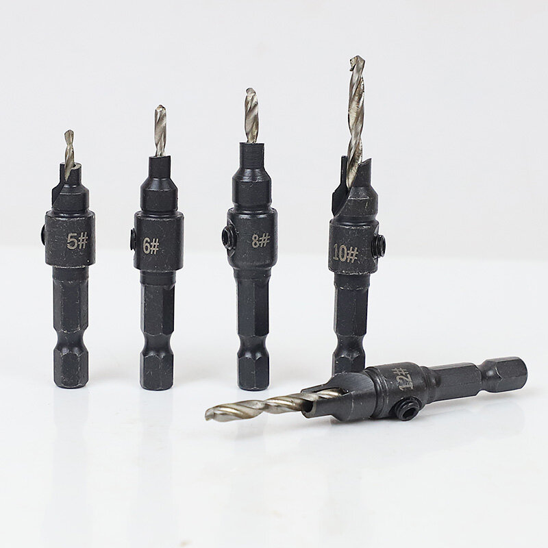 [Hàng Sẵn Có] FONIX 6PC HSS Mũi Khoan Countersink Bộ Mũi Khoan Gỗ Mũi Khoan Set Cordless Bước Mũi Khoan Cho Chế Biến Gỗ Kim Loại #5 #6 #8 #10 #12