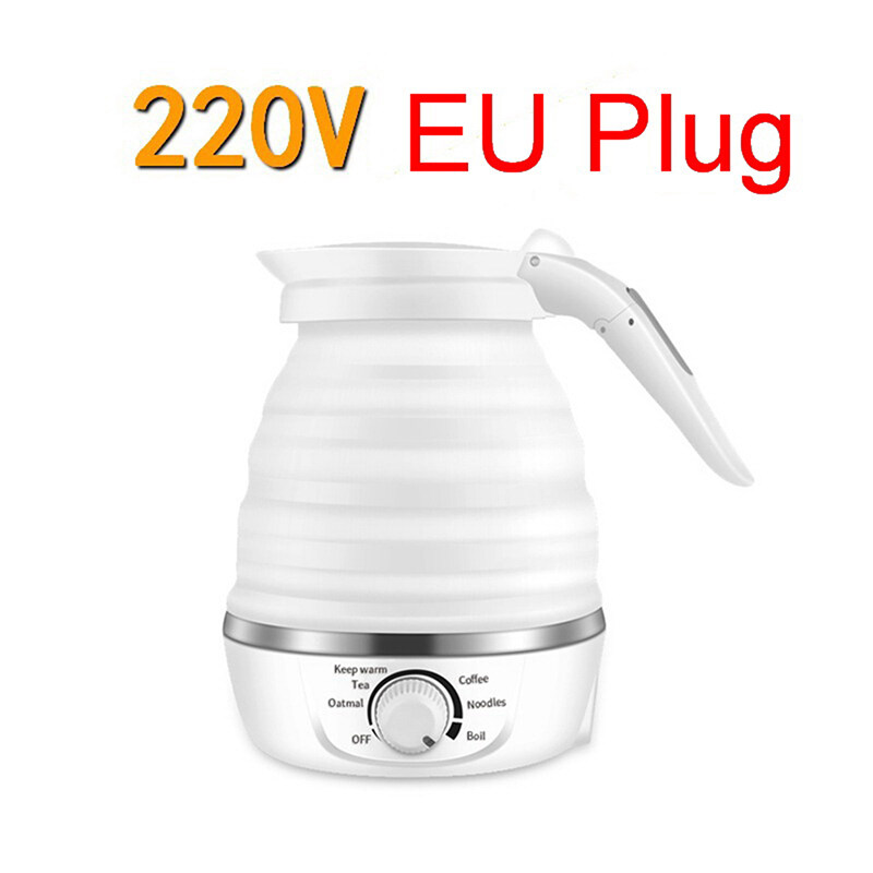Hoa Ấm Đun Nước Điện Nồi Hơi Nước Cắm Trại Du Lịch Tiện Dụng Gấp Gọn Bằng Silicon, Điều Chỉnh
