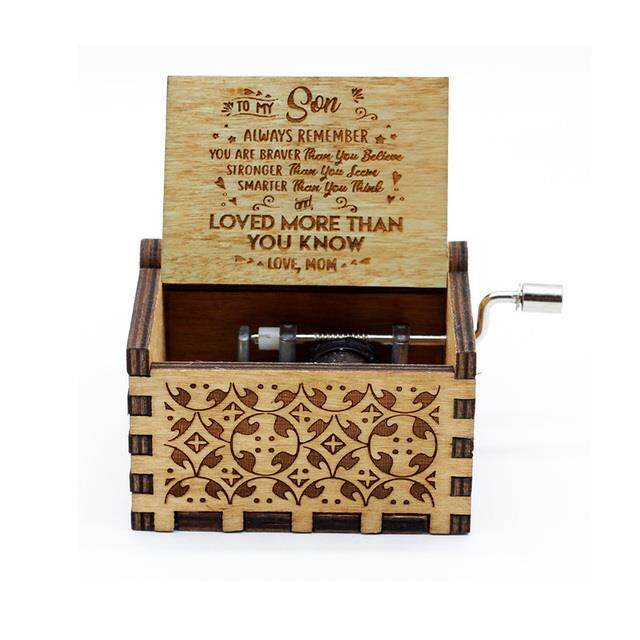 Vintage exquisite wooden hand cranked music box quot;You are my sunshine quot; Love mom love dad Exquisite and elegant painted music box